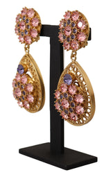 Boucles d'oreilles en cristal multicolore baroque