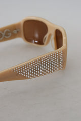 Elegante Creme Swarovski Sonnenbrille