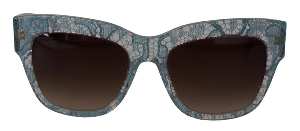 Lunettes de soleil bleues élégantes en dentelle