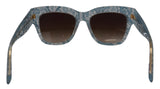 Elegante Spitzendetail blaue Sonnenbrille