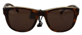 Chic Unisex Brown Acetate Sunglasses