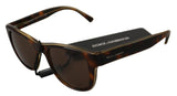 Occhiali da sole acetato marrone unisex chic