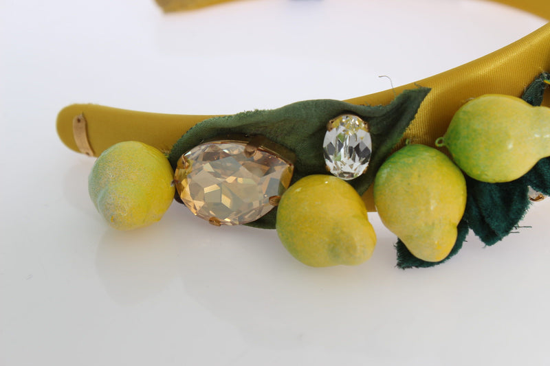 Exquisite Silk Crystal Lemon Headband Diadem