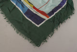 Elegant Multicolor Silk Blend Square Scarf