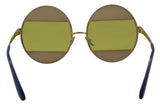 Kristall verzierte goldene ovale Sonnenbrille