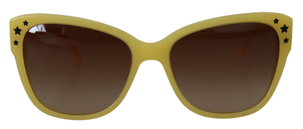 Gafas de sol de gradiente de acetato amarillo elegante