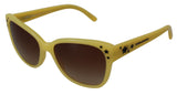 Gafas de sol de gradiente de acetato amarillo elegante