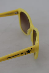 Lunettes de soleil dégradées à acétate jaune chic