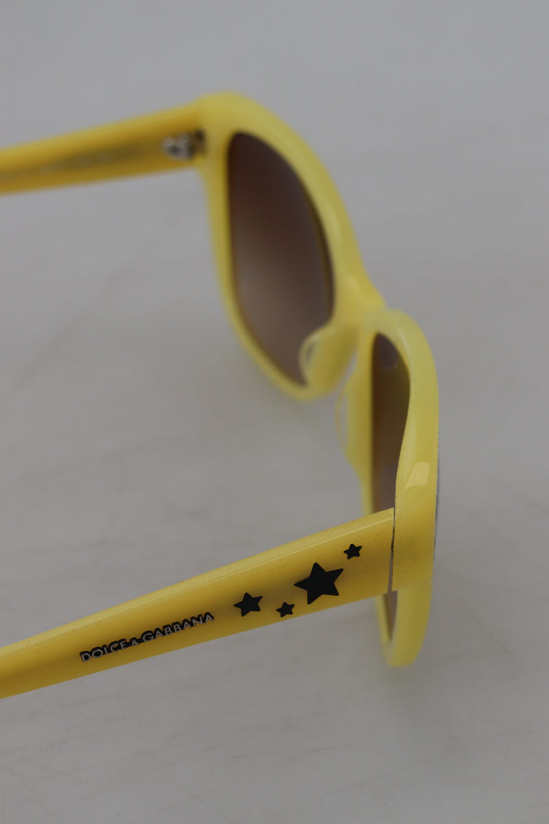 Lunettes de soleil dégradées à acétate jaune chic