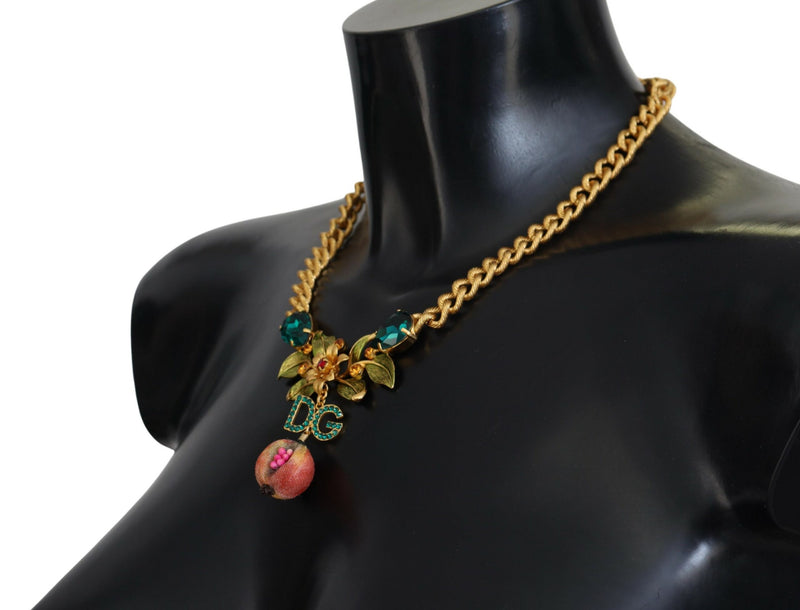 Collier de fruits floraux élégant en or