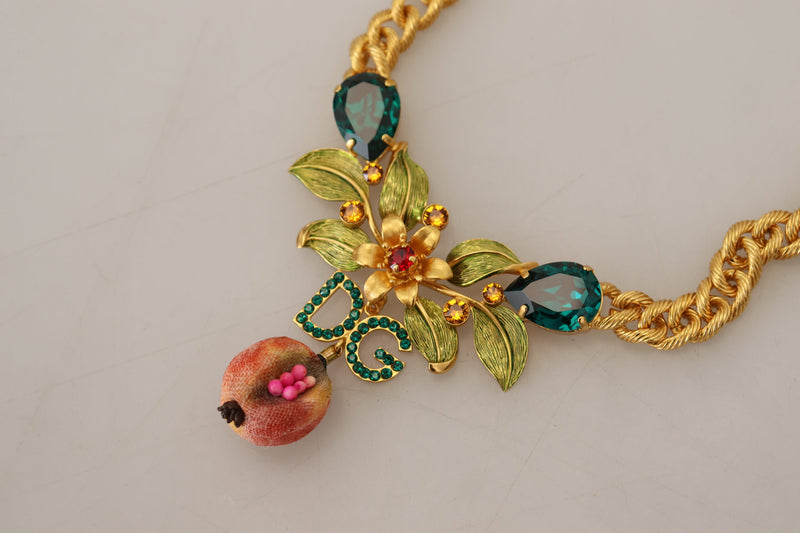 Collier de fruits floraux élégant en or