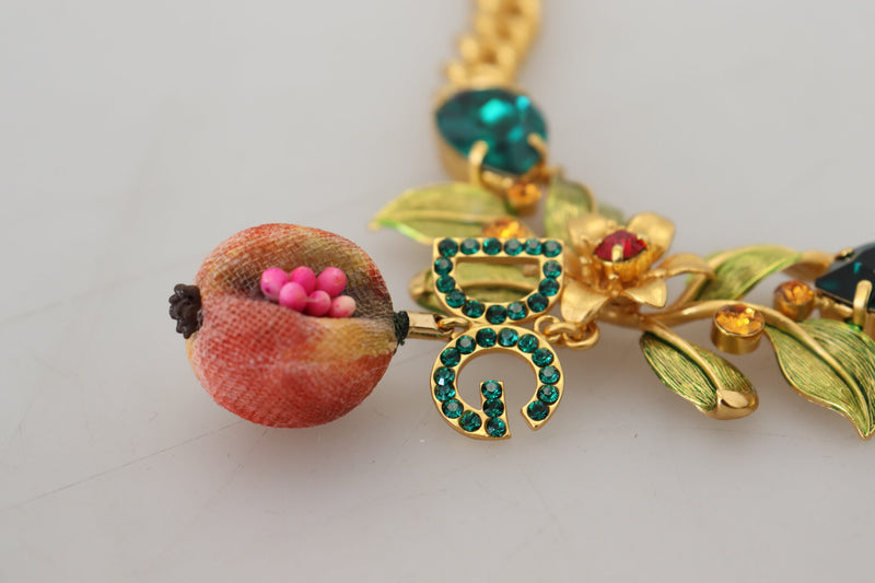 Collier de fruits floraux élégant en or