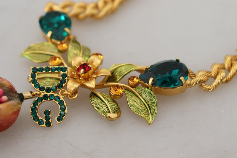 Elegante collana di frutta floreale tono in oro