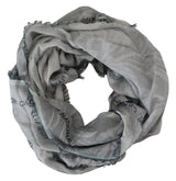 Sciarpa grigio designer chic con frange