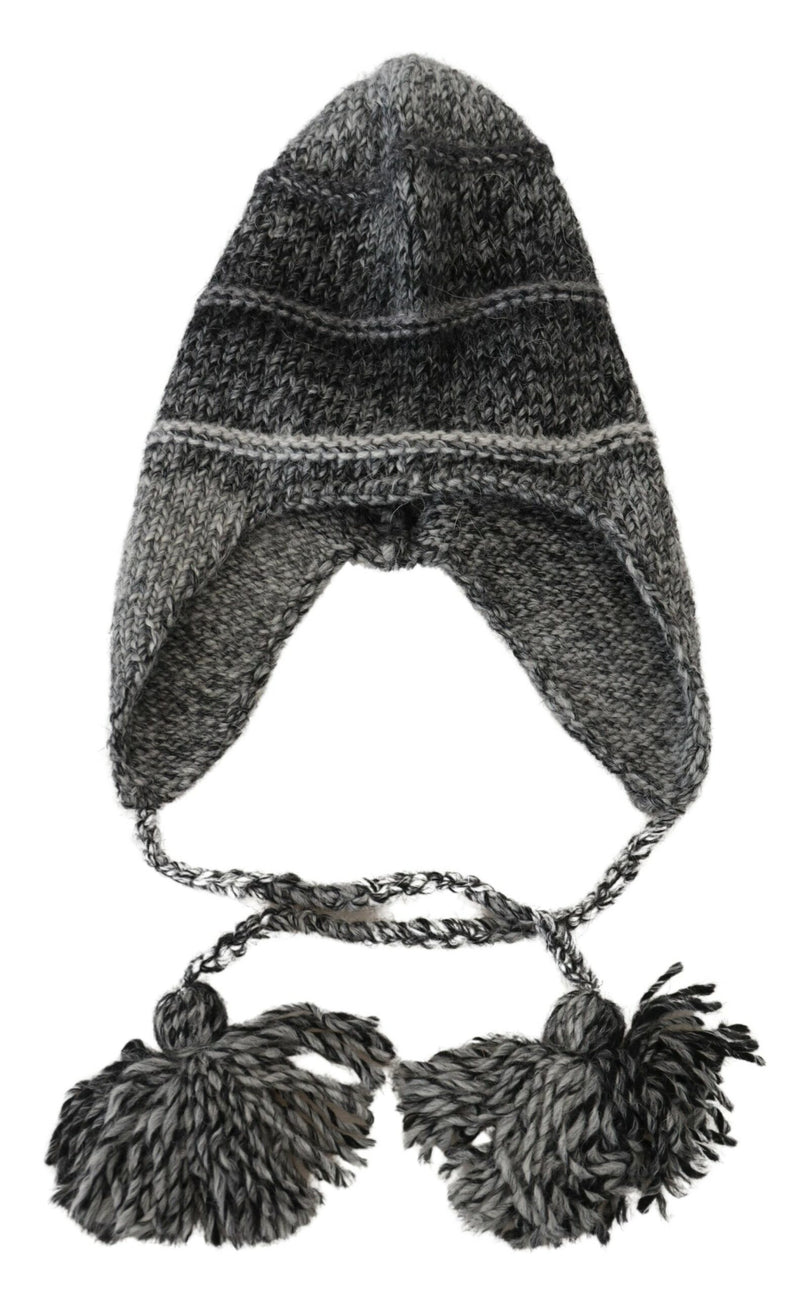 Elegante cappello da berretto a maglia grigia