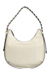 Chic kontrastierende Details weiße PVC -Handtasche