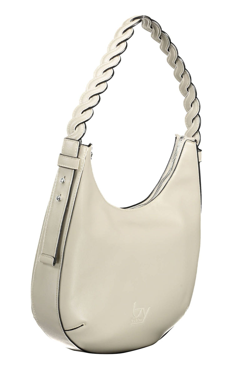 Chic kontrastierende Details weiße PVC -Handtasche