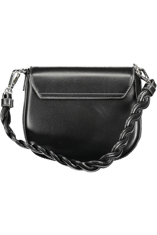 Elegante Kontrastdetail schwarze Handtasche