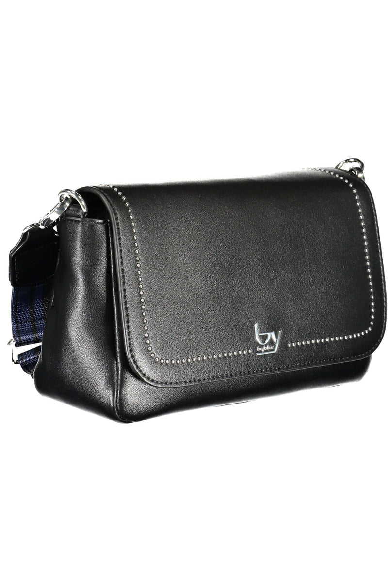 Elegante schwarze kontrastierende Detailhandtasche