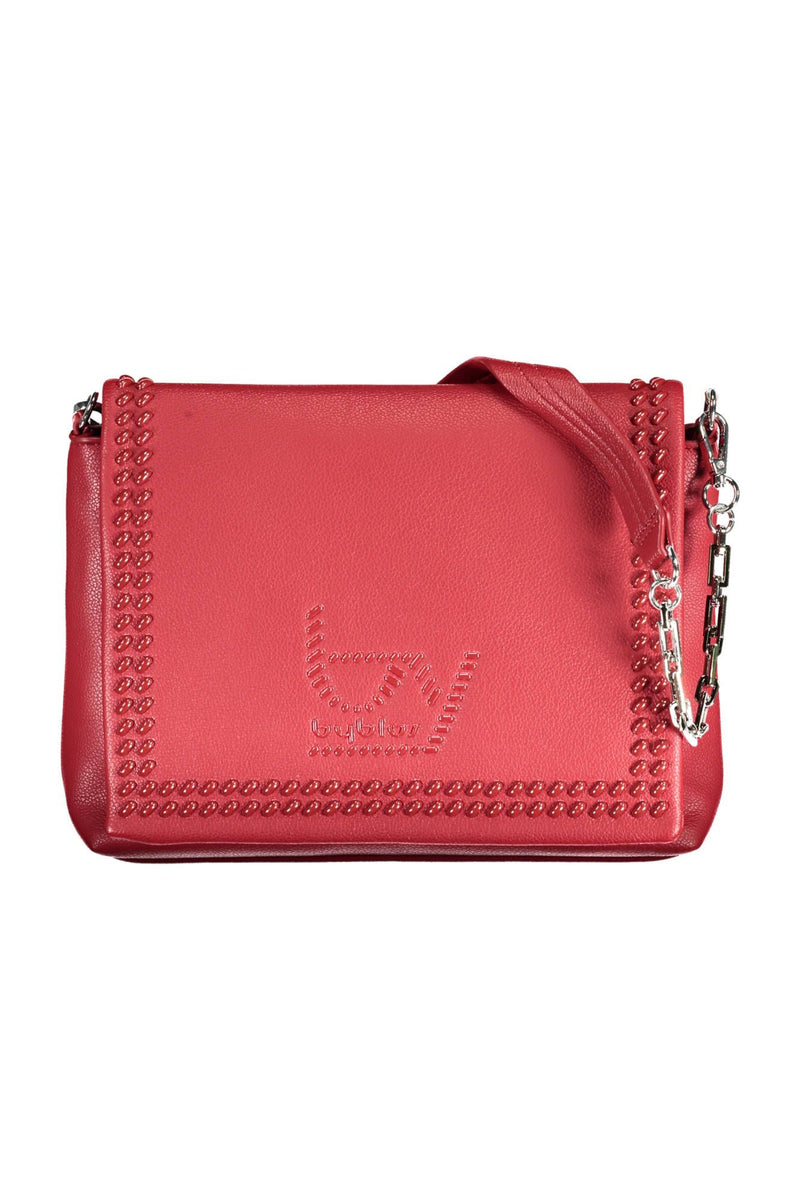 Elegante bolso de hombro de cadena roja