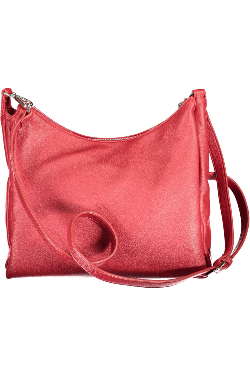 Elegante Cabrio-Handtasche mit roter Kette.