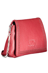 Elegante bolso de hombro de cadena roja