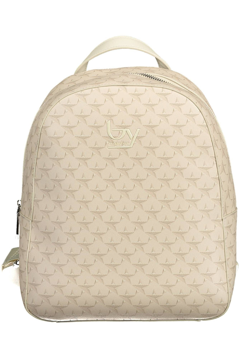 Elegante mochila beige con acentos contrastantes