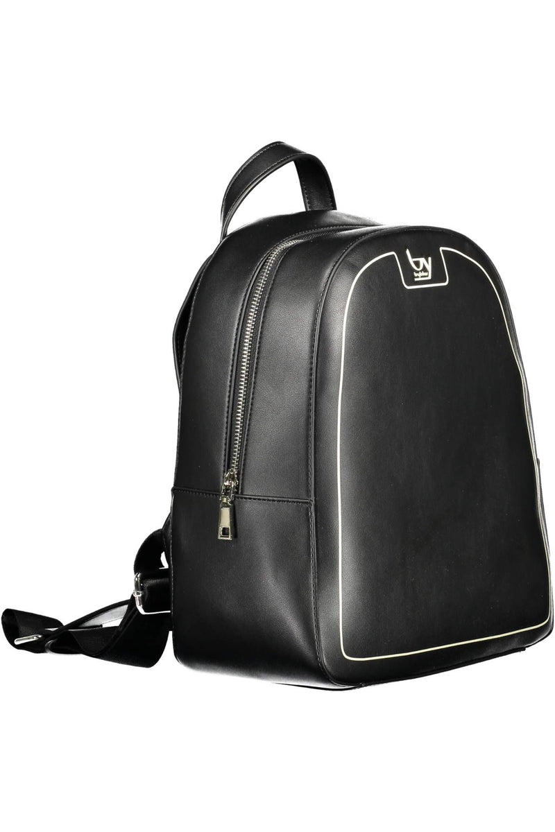 Elegante mochila negra con detalles contrastantes