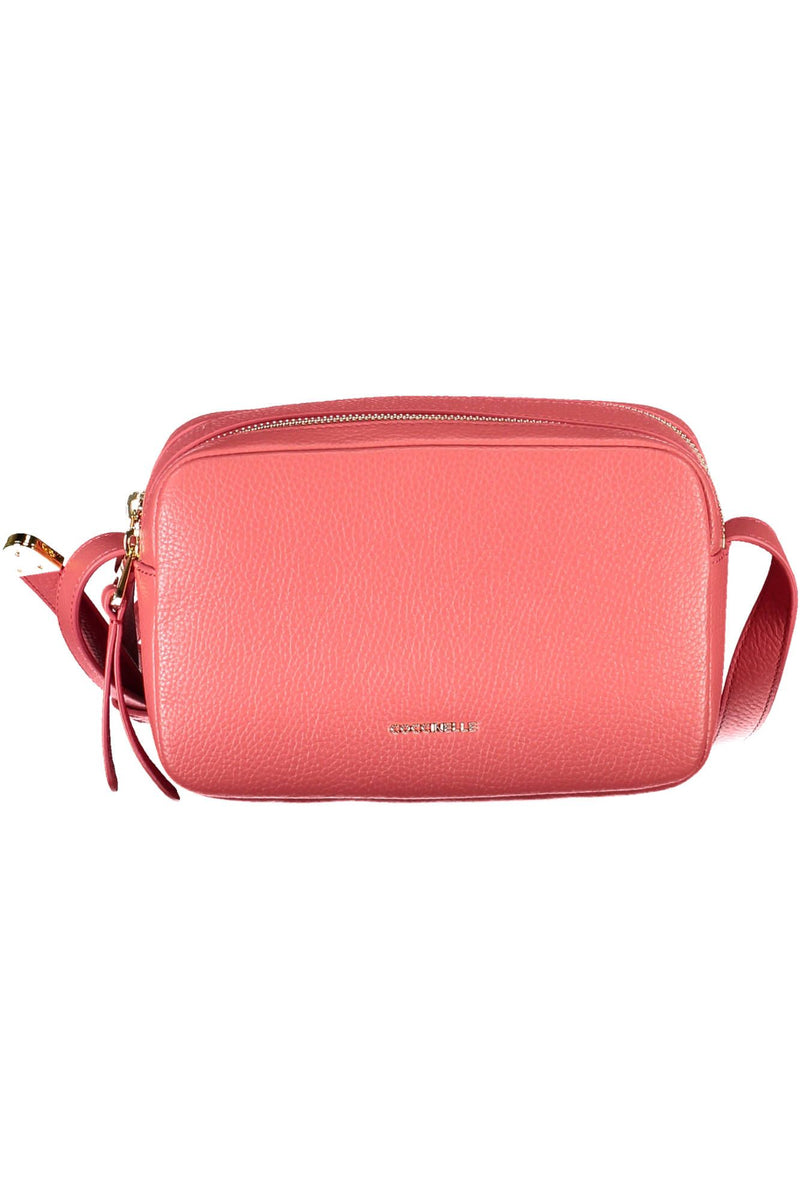 Elegant Pink Leather Shoulder Bag with Logo