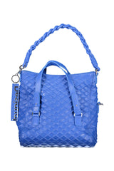 Chic Blue Contrasting Detail Handtasche