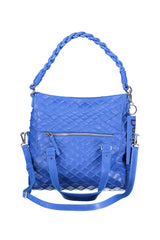 Chic Blue Contrasting Detail Handtasche