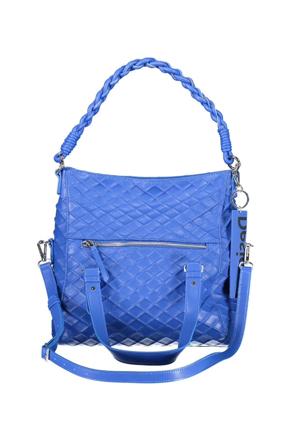 Bolso de detalle de contraste azul elegante