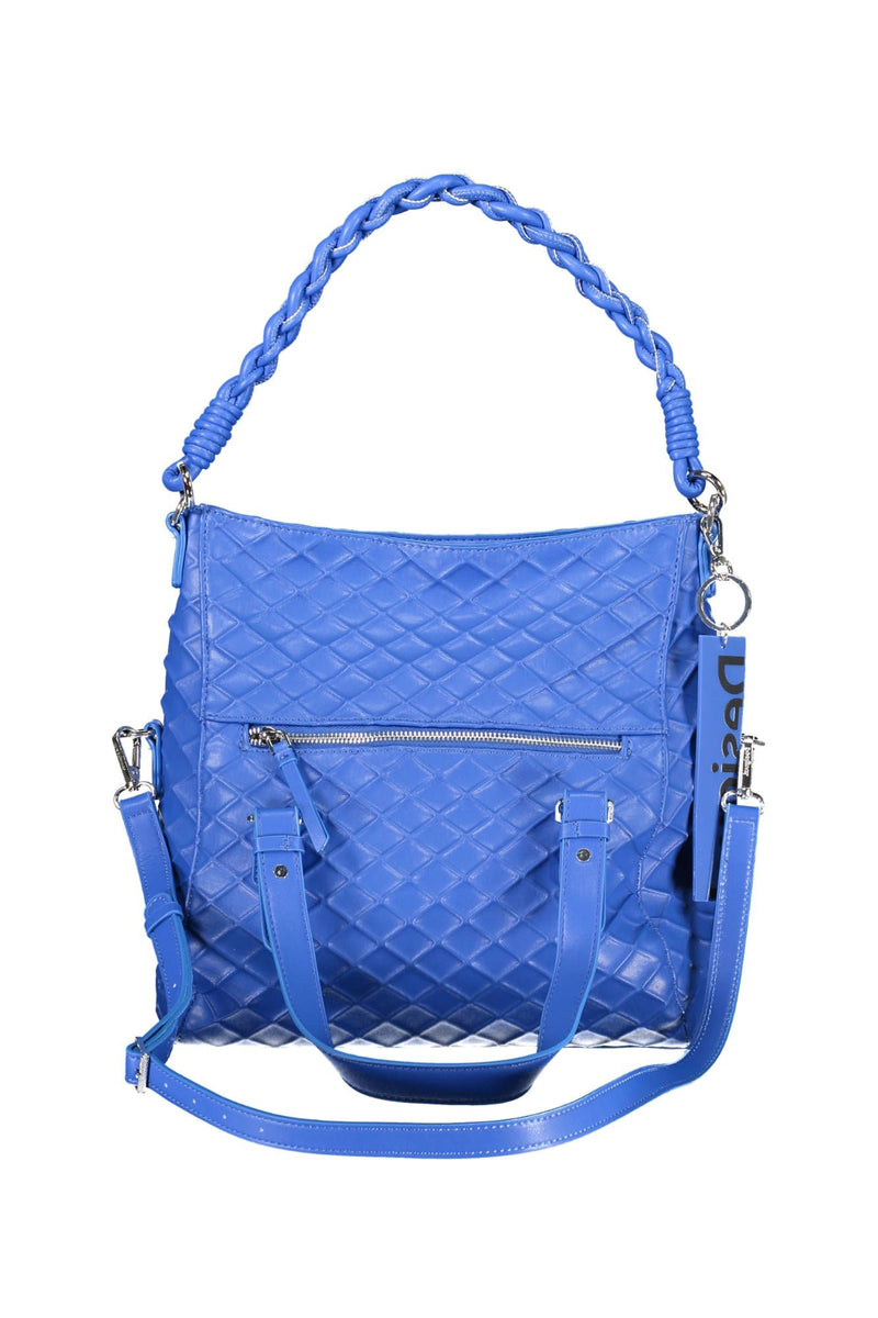 Bolso de detalle de contraste azul elegante