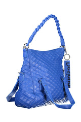 Chic Blue Contrasting Detail Handtasche