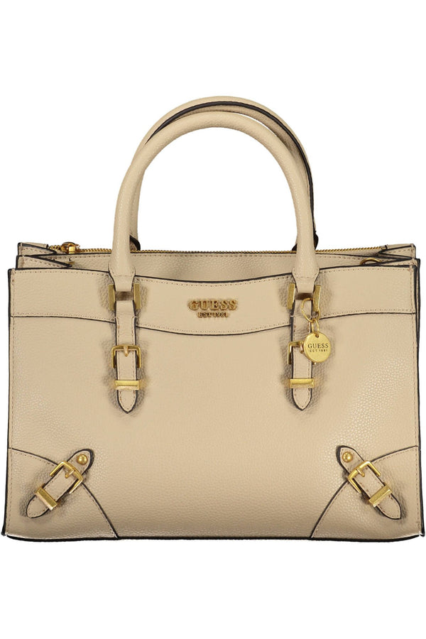 Borsa chic beige a doppio compartimento