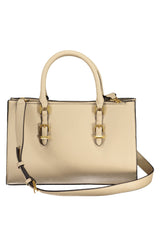 Chic Beige Dual Compartment Handbag