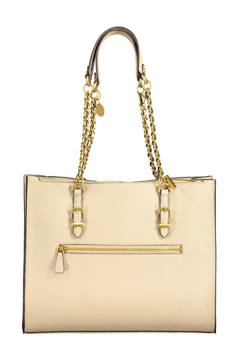 Beige Kettenlink-Schulterhandtasche