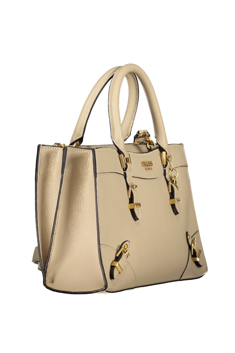 Chic Beige Dual Compartment Handbag