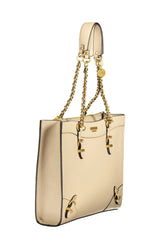 Beige Kettenlink-Schulterhandtasche