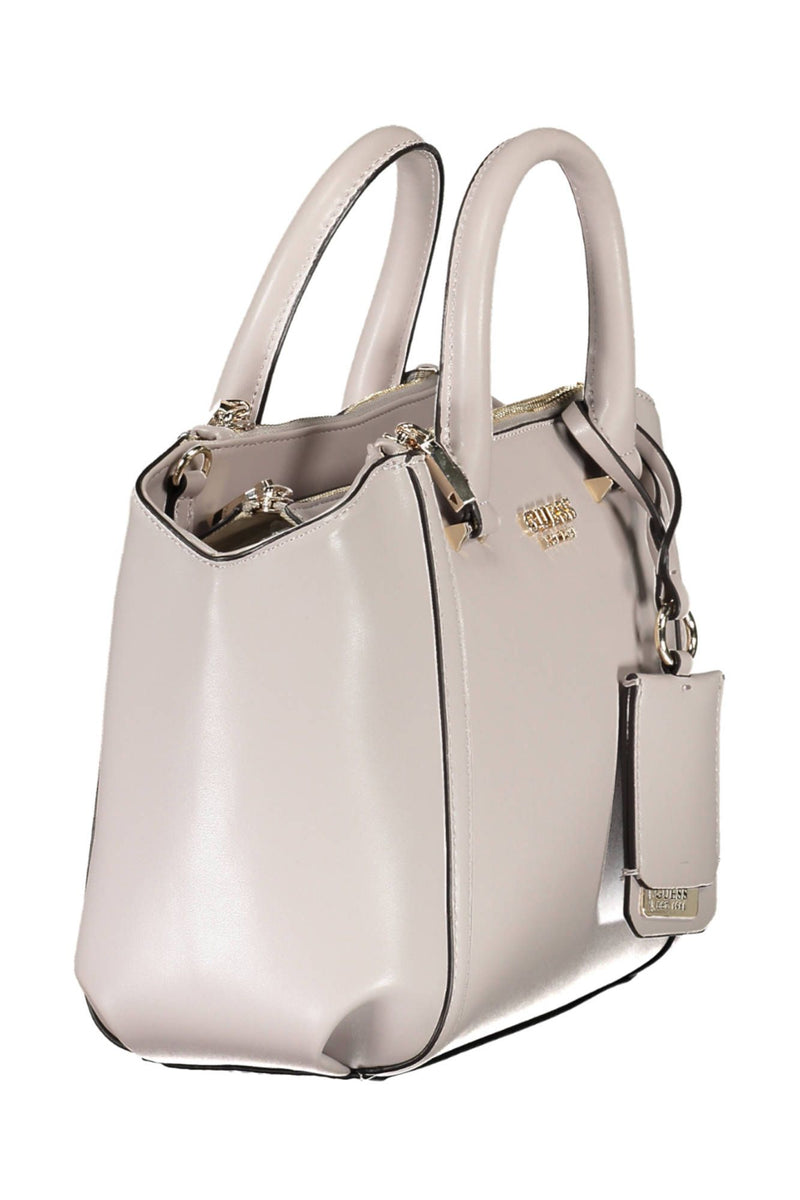 Elegante bolso gris con acentos contrastantes