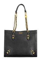 Bolso de hombro de cadena negro elegante