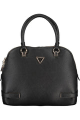 Chic Black Guess Handbag with Contrasting Details