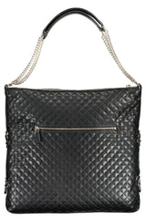 Chic bolso de hombro negro de dos cadenas