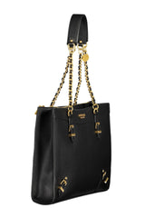 Bolso de hombro de cadena negro elegante