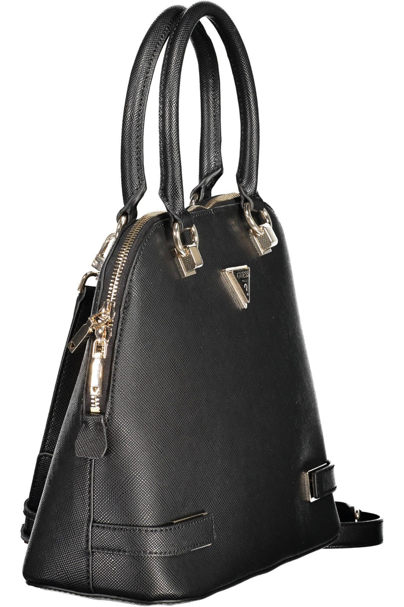 Bolso de sujetos negros elegantes con detalles contrastantes