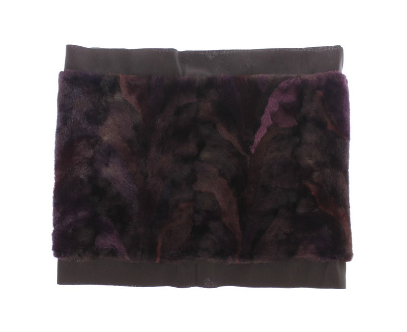 Purple MINK Fur Scarf Foulard Neck Wrap