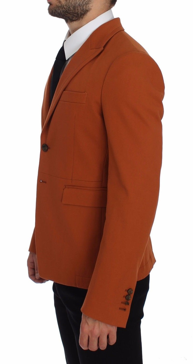Orange Cotton Stretch Blazer