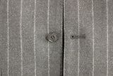 Gray Striped Wool Logo Vest