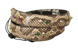 Eleganter beige Python -Leder -Schultergurt