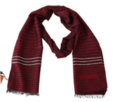 Red Striped Wool Blend Unisex Neck Wrap Red